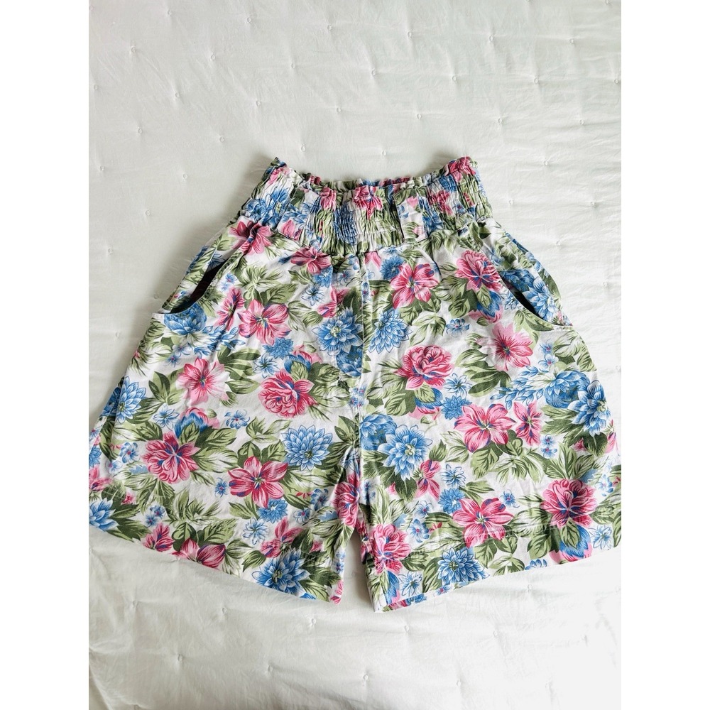 Vintage 90s Y2K‎ Floral Skater Wide Leg High Waist Rise Shorts Womens Small